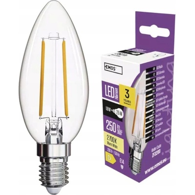 Emos LED žiarovka Filament Candle 1,8W E14 teplá biela