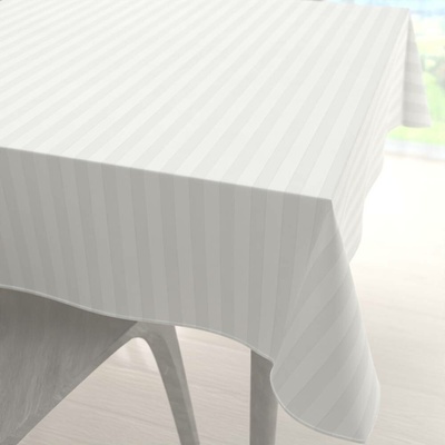 Biante Damaškový čtvercový ubrus Atlas Gradl bílé proužky 22 mm DM-008 110x110 cm