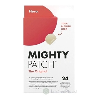 Hero. MIGHTY PATCH The Original hydrokoloidné náplasti na akné, nočné 24 ks