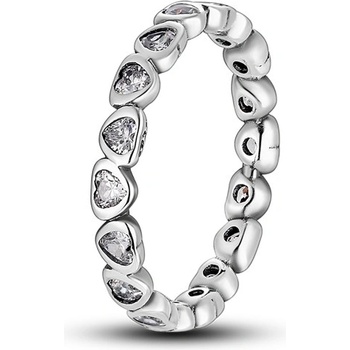 DELIS Сребърен пръстен, jw620, дизайн на сърце, с родиево покритие (jw620)