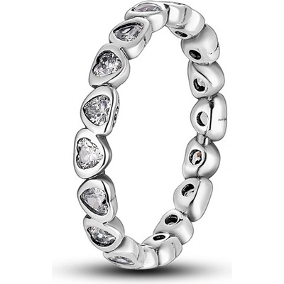 DELIS Сребърен пръстен, jw620, дизайн на сърце, с родиево покритие (jw620)