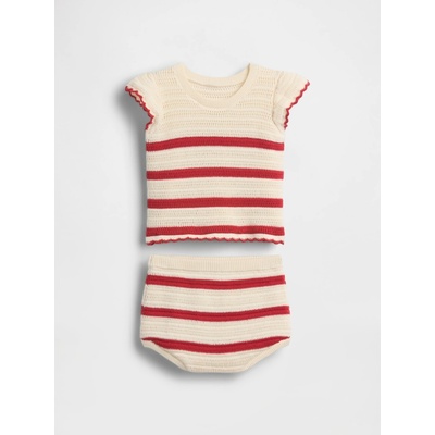 GAP Baby háčkovaný outfit set Červená