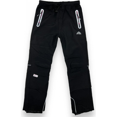 Kugo Dívčí černé zateplené softshellové kalhoty s gumou v pase a manžetami 02 Černá