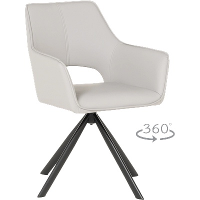 Carmen Трапезен стол reading 2 силиконова кожа - сив 67