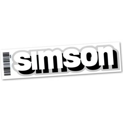 Nálepka nádrže (21 cm), BIELO-STRIEBORNÁ (MZA) - Simson