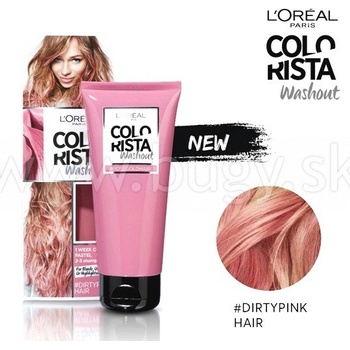 L'Oréal Color ista Washout farba na vlasy Dirty Pink 1 Week Color Pastel 2-3 Shampoos 80 ml