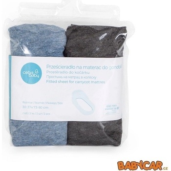 Ceba baby prostěradlo 2 ks dark grey-blue