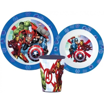 Stor Sada plastového riadu Avengers MARVEL s kelímkom 3 dielna súprava