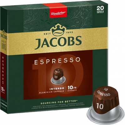 Jacobs Douwe Egberts Jacobs Espresso 10 Intenso 20 hliníkových kapslí kompatibilních s kávovary Nespresso