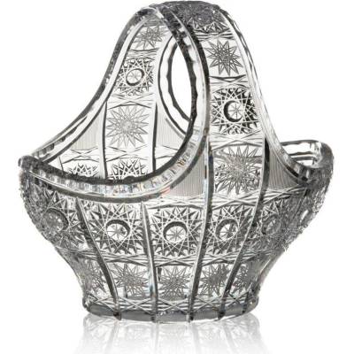 Bohemia Crystal Ručně vyráběný a ručně broušený košík 200mm