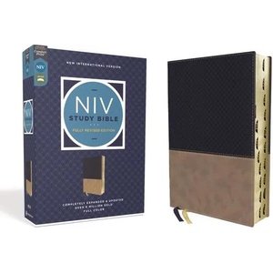 NIV Study Bible, Fully Revised Edition, Leathersoft, Navy/Tan, Red Letter, Thumb Indexed, Comfort Print | Mark L. Strauss, Jeannine K. Brown (ISBN: 9780310449027)