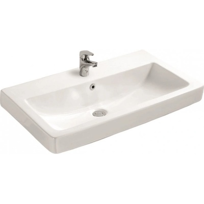 Inter Ceramic Мивка за баня 80х63 см, порцеланова за мебел, бяла (8063-2)