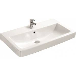 Inter Ceramic Мивка за баня 80х63 см, порцеланова за мебел, бяла (8063-2)