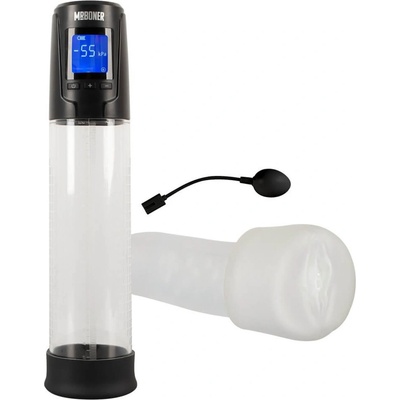 Mister Boner - automatická pumpa na penis na batérie čierno-transparentná