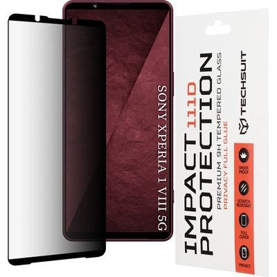 Techsuit Стъклен протектор за Sony Xperia 1 VIII - 111D Privacy Full Glue - Techsuit - Черен