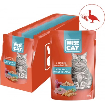 Wise Cat šťavné morčacie mäso v omáčke 24 x 100 g