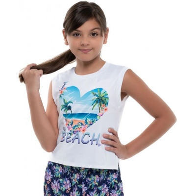 Lucky in Love Тениска за момичета Lucky in Love Novelty Print Aloha Tank Girls - Многоцветен