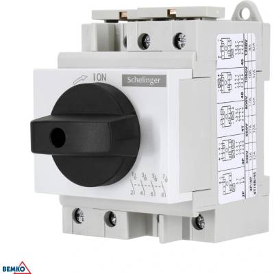 Schelinger fotovoltaický odpínač 4P 1200 V DC 32 A na DIN lištu BM-A11-R9-4P-DC1200-32