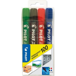 Pilot Маркер Pilot Permanent 100 кръгъл връх (4) (SCA-100-SET4)
