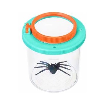 Levenhuk Буркан за насекоми Discovery Basics CN5, Увеличение: 3 / 8x, Диаметър: 47 / 42 мм, Прозрачни стени, Зелен / Оранжев капак, levenhuk-79650