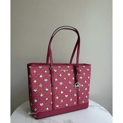 Michael Kors Jet se travel large tz shoulder tote sýtě růžová