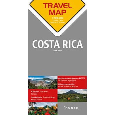 Kostarika 1:800 T TravelMap KUNTH