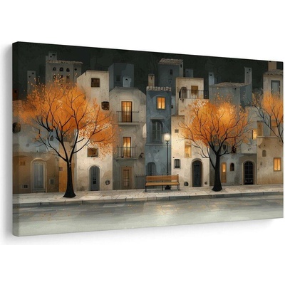 Obraz podzimní večer ve městě - 60x40