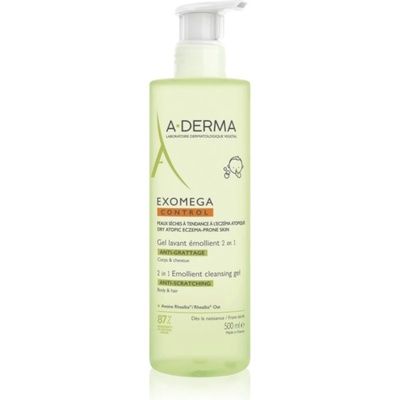 A-DERMA Exomega Control 2 in 1 emollient cleansing gel душ гел за суха към атопична кожа 500ml