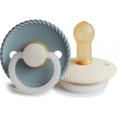 Frigg Rope kaučuk cumlíky Stone Blue Night/Cream Night dvojbalenie 1×2 ks