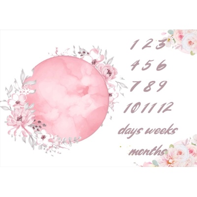 Milestone Декоративно одеяло за снимки Milestone - Луна, 75 х 100 cm, розово (101125)