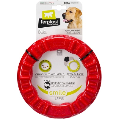 Ferplast Ferplast Smile пръстен за дъвчене, червен L: Ø20x3, 9cm куче