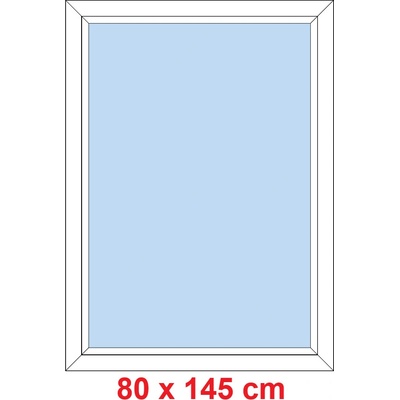 Soft Plastové okno 80x145 cm, FIX neotevíravé, Antracit struktura/bílá