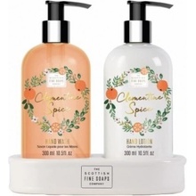 Scottish Fine Soaps Clementine Spice tekuté mýdlo 300 ml + mléko na ruce 300 ml dárková sada