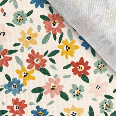 Takoy Teplákovina Takoy 150cm kreslené květiny Retro Laisa