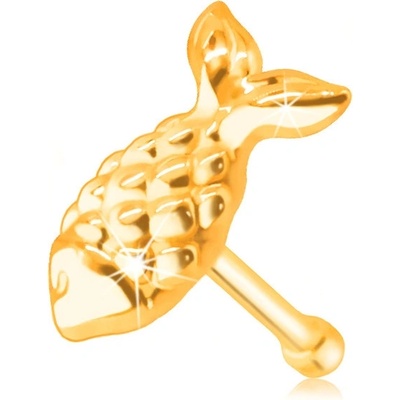 Šperky Eshop zlatý piercing do nosu rybka se šupinkami a ocasem S2GG229.05