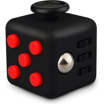 Fidget Cube antistresová kostka černý červený