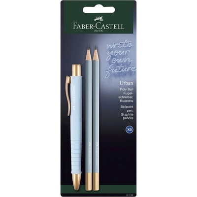 Faber-Castell Химикалка Poly Ball Urban, с 2 молива, небесно (1005220192)