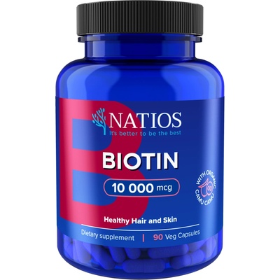Natios Biotin 10 000 mcg Extra Strength 90 vegánskych kapsúl