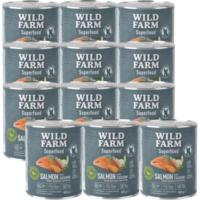 Wild Farm Superfood losos s cuketou sladkými bramborami a bylinkami 12 x 800 g