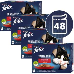 FELIX Капсули FELIX Fantastic вкусен избор с пиле, с говеждо, с заек, с агнешко 48 x 85 г