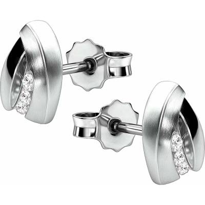 Zlaton Náušnice pecky bílé zlato osazené zirkony 0.9cm 1.5g 000143005139