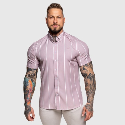 Iron Aesthetics strečová košile Short Stripe světle fialová
