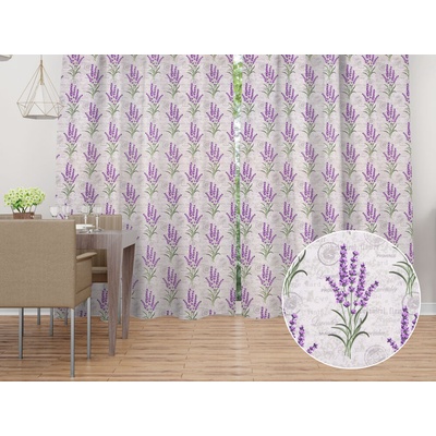 Biante Dekoračný záves PML-033 Provence levandule 145x210 cm