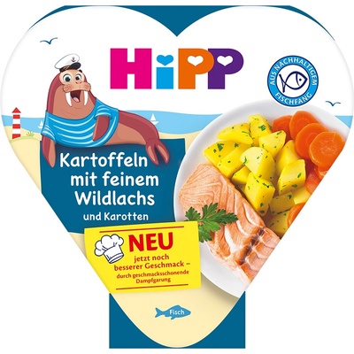 Hipp Био меню HiPP - Картофи, моркови и сьомга, 12 м+, 250 g (8655)