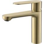 Inter Ceramic Стоящ смесител за умивалник Тренто ICF 111320 BRUSH GOLD, Inter Ceramic, неръждаема стомана, мат злато, 17x4.2см (111320 BRUSH GOLD)