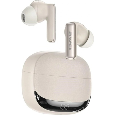 AWEI TA19 ANC Bluetooth 6.0 TWS s dokovací stanicí béžová
