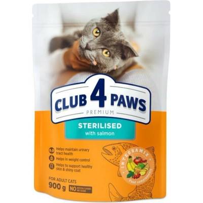 CLUB 4 PAWS Premium STERILISED s lososom 0,9 kg