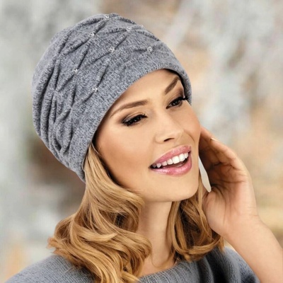 Krumlovanka dámská zimní čepice W-0199/983M šedá melange