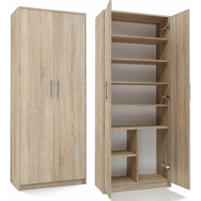 topeshop knihovna Oliv 2d dub sonoma – Zboží Dáma