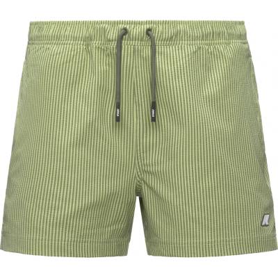 K-Way Мъжки бански слипове K-Way Hazel Mid Stripes Beach Swim brief - Green Dark Lime / Green - размер XL (050-2434-0113)